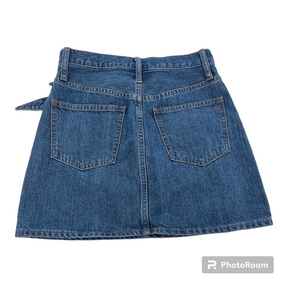 Madewell Rigid Haydel Wash Denim Straight Mini Skirt with Tie-Waist in Size 23 - Picture 10 of 10